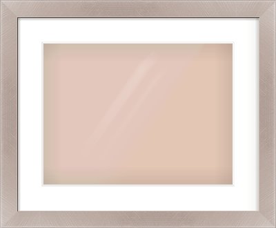 Brushed Silver & Black Sided Flat Frame for 40 × 30cm artwork, with Smooth White Single Mount
