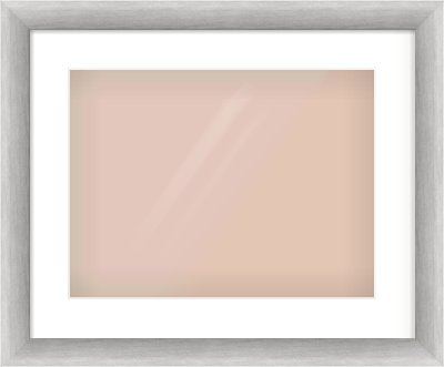 Silver Cushion Frame for 400 × 300mm artwork, with Smooth White Single Mount