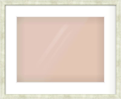 Champagne Flat Frame for 400 × 300mm artwork, with Smooth White Single Mount