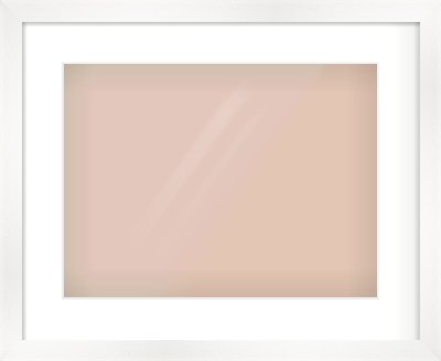 White Stain Flat Frame for 40 × 30cm artwork, with Smooth White Single Mount