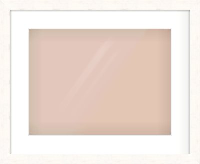 Ivory Flat Frame for 40 × 30cm artwork, with Smooth White Single Mount
