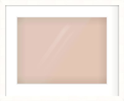 Ivory Flat Frame for 40 × 30cm artwork, with Smooth White Single Mount