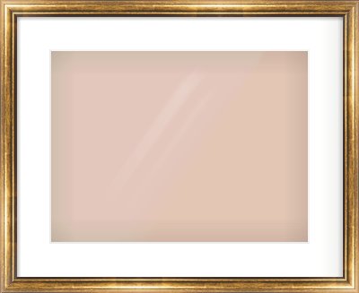 Gold Cushion Frame for 400 × 300mm artwork, with Smooth White Single Mount