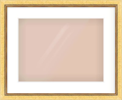 Gold Leaf Flat Frame for 400 × 300mm artwork, with Smooth White Single Mount