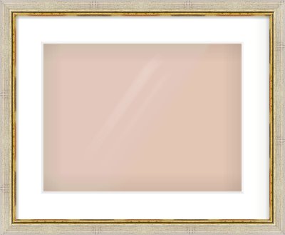 Silver Foil Flat Frame for 40 × 30cm artwork, with Smooth White Single Mount