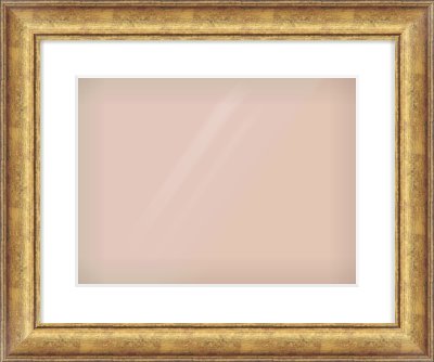 Gold Dome Frame for 400 × 300mm artwork, with Smooth White Single Mount