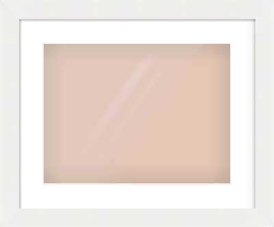 White Flat Frame for 40 × 30cm artwork, with Smooth White Single Mount
