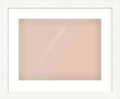 White Scoop Frame for 40 × 30cm artwork, with Smooth White Single Mount