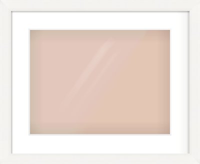 White Beveled Frame for 40 × 30cm artwork, with Smooth White Single Mount