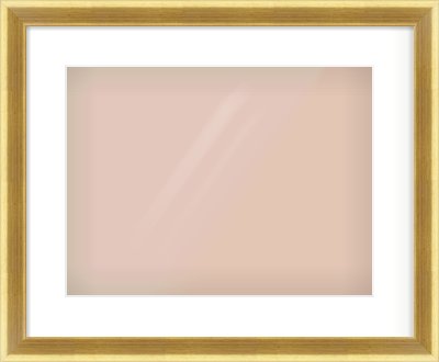 Gold Cushion Frame for 400 × 300mm artwork, with Smooth White Single Mount