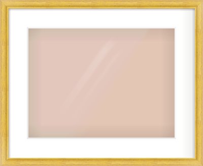 Gold Cushion Frame for 400 × 300mm artwork, with Smooth White Single Mount