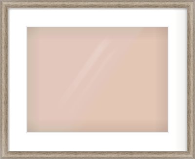 Silver Cushion Frame for 400 × 300mm artwork, with Smooth White Single Mount