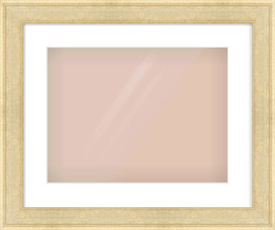 Gold Flat Frame for 400 × 300mm artwork, with Smooth White Single Mount