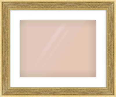 Gold Flat Frame for 400 × 300mm artwork, with Smooth White Single Mount