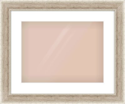 Silver Flat Frame for 400 × 300mm artwork, with Smooth White Single Mount