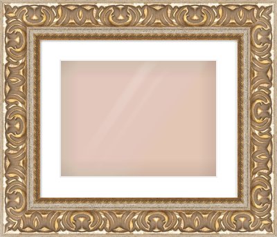 Silver / Gold Reverse Frame for 400 × 300mm artwork, with Smooth White Single Mount