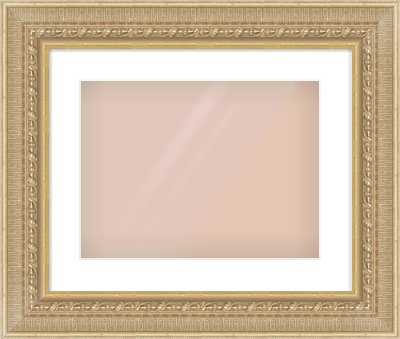 Gold Reverse Frame for 400 × 300mm artwork, with Smooth White Single Mount