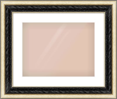 Black & Champagne Silver Spoon Frame for 400 × 300mm artwork, with Smooth White Single Mount