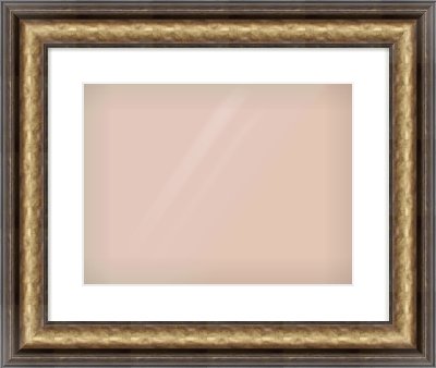 Gold Spoon Frame for 400 × 300mm artwork, with Smooth White Single Mount
