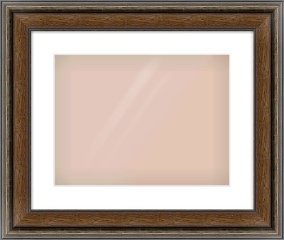 Walnut / Pewter Spoon Frame for 40 × 30cm artwork, with Smooth White Single Mount