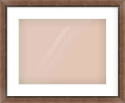 Brown Flat Frame for 40 × 30cm artwork, with Smooth White Single Mount