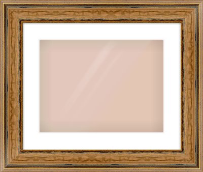 Gold Scoop Frame for 400 × 300mm artwork, with Smooth White Single Mount