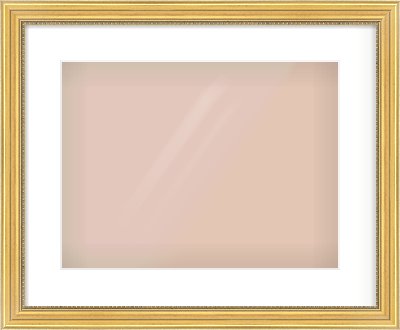 Gold Spoon Frame for 400 × 300mm artwork, with Smooth White Single Mount