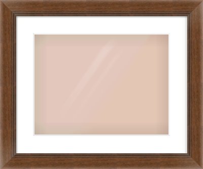Brown Flat Frame for 40 × 30cm artwork, with Smooth White Single Mount