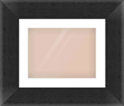 Black Flat Frame for 400 × 300mm artwork, with Smooth White Single Mount