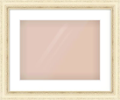 Ivory Distressed Frame for 40 × 30cm artwork, with Smooth White Single Mount