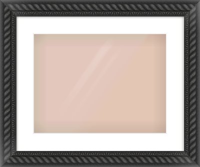Black/Gold Dome Frame for 400 × 300mm artwork, with Smooth White Single Mount
