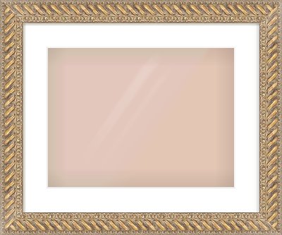 Gold Rope Frame for 400 × 300mm artwork, with Smooth White Single Mount
