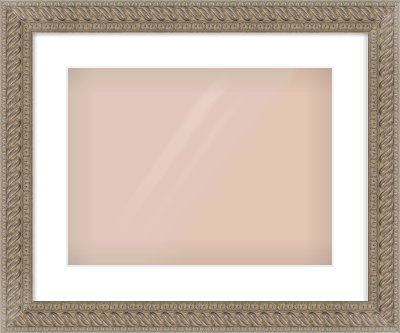 Silver Dome Frame for 400 × 300mm artwork, with Smooth White Single Mount