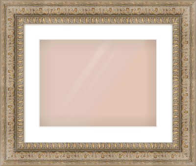 Gold Reverse Frame for 400 × 300mm artwork, with Smooth White Single Mount