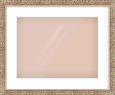 Gold Scoop Frame for 400 × 300mm artwork, with Smooth White Single Mount