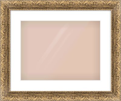 Gold Scoop Frame for 400 × 300mm artwork, with Smooth White Single Mount