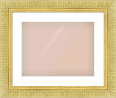 Gold Reverse Frame for 400 × 300mm artwork, with Smooth White Single Mount