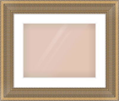 Gold Scoop Frame for 400 × 300mm artwork, with Smooth White Single Mount
