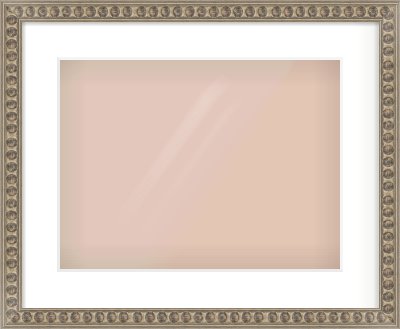 Silver Cushion Frame for 400 × 300mm artwork, with Smooth White Single Mount