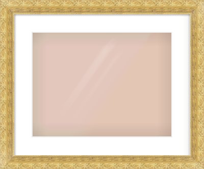 Gold Spoon Frame for 400 × 300mm artwork, with Smooth White Single Mount