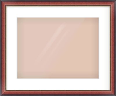Brown Cushion Frame for 40 × 30cm artwork, with Smooth White Single Mount
