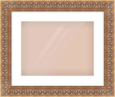 Gold Reverse Frame for 400 × 300mm artwork, with Smooth White Single Mount