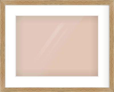 Oak Effect Flat Frame for 40 × 30cm artwork, with Smooth White Single Mount