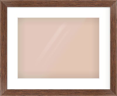 Brown Flat Frame for 40 × 30cm artwork, with Smooth White Single Mount
