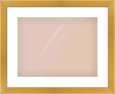 Gold Flat Frame for 400 × 300mm artwork, with Smooth White Single Mount