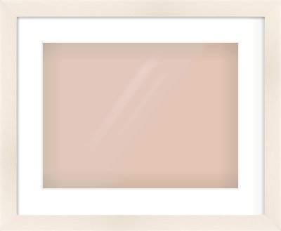 White Flat Frame for 40 × 30cm artwork, with Smooth White Single Mount