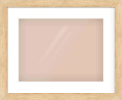 Oak Effect Flat Frame for 40 × 30cm artwork, with Smooth White Single Mount