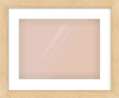 Oak Effect Flat Frame for 40 × 30cm artwork, with Smooth White Single Mount