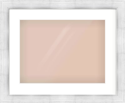 Silver Foil Flat Frame for 40 × 30cm artwork, with Smooth White Single Mount