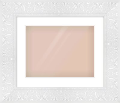 White Scoop Frame for 40 × 30cm artwork, with Smooth White Single Mount